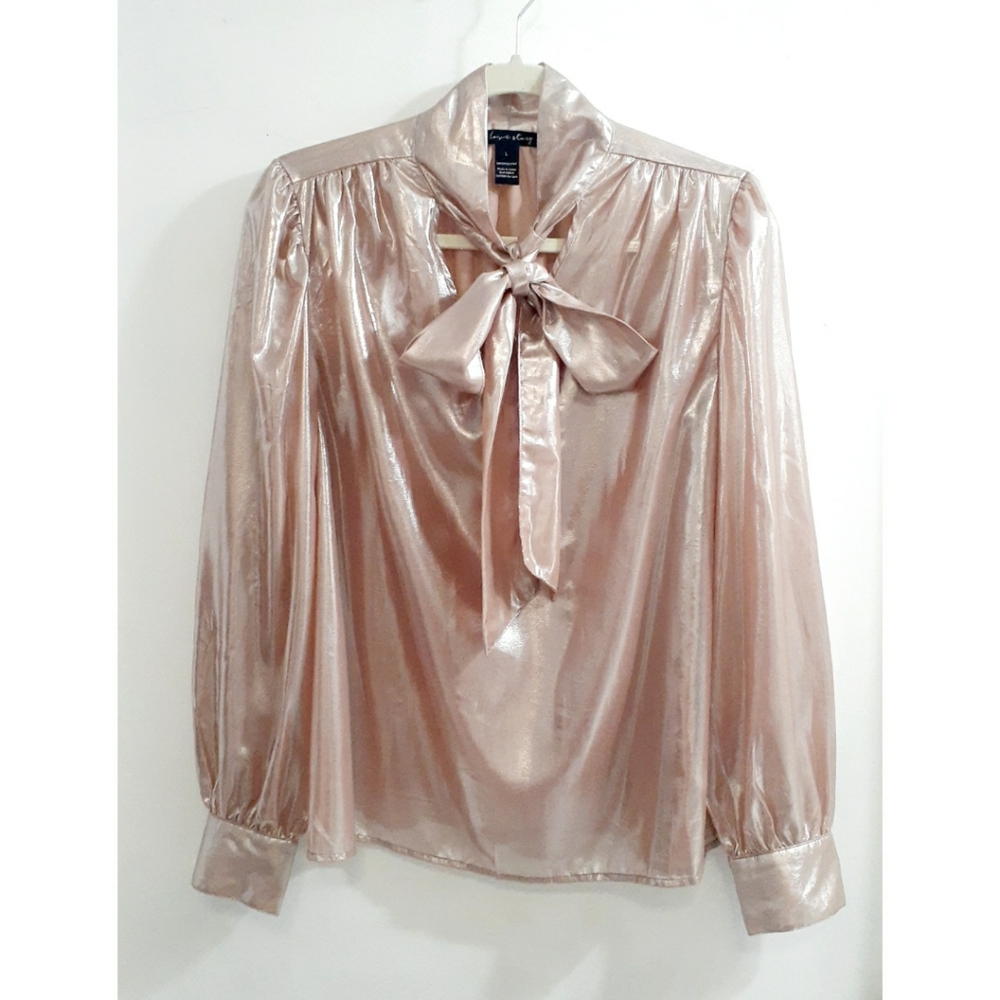 Gold colored metalic-looking blouse